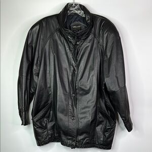 Vintage Pelle New York Milano Black Leather Jacket Size Medium Korea
